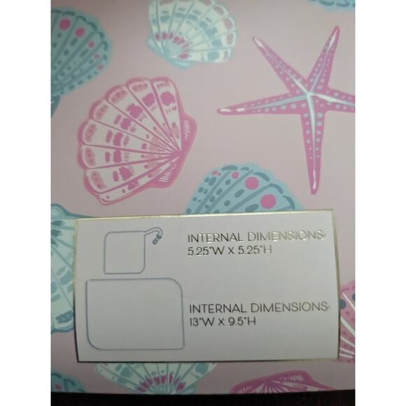 Wandering Moon TECH POUCHES NEW Tablets up to 12" Sea Shells Clams Pink Blue - Picture 5 of 7